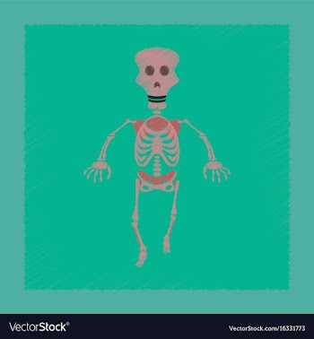 Flat shading style icon skeleton halloween monster vector image
