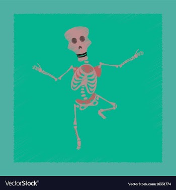Flat shading style icon skeleton halloween monster vector image