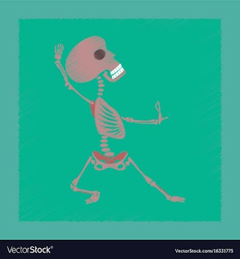 Flat shading style icon skeleton halloween monster vector image