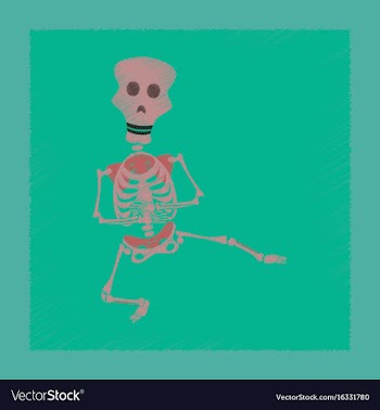 Flat shading style icon skeleton halloween monster vector image