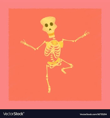 Flat shading style icon skeleton halloween monster vector image
