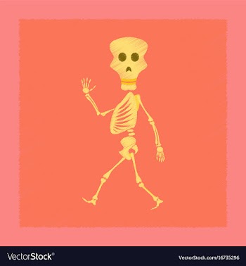 Flat shading style icon skeleton halloween monster vector image