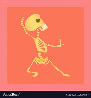 Flat shading style icon skeleton halloween monster vector image