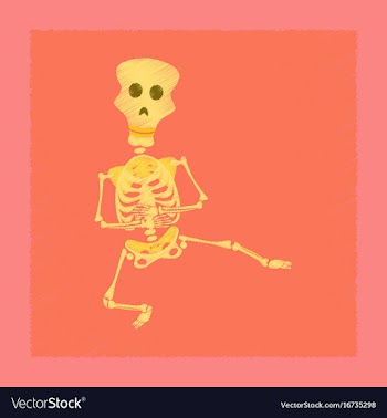 Flat shading style icon skeleton halloween monster vector image