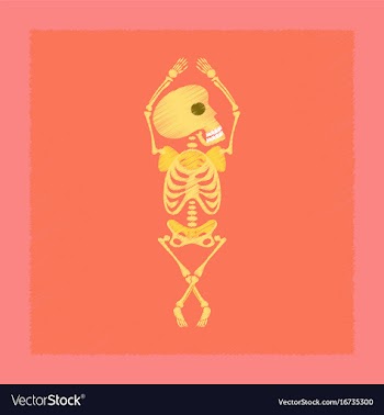 Flat shading style icon skeleton halloween monster vector image