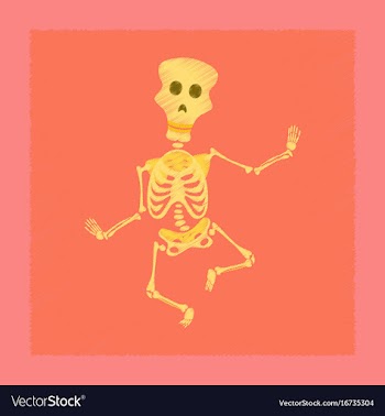 Flat shading style icon skeleton halloween monster vector image