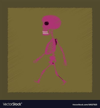 Flat shading style icon skeleton halloween monster vector image