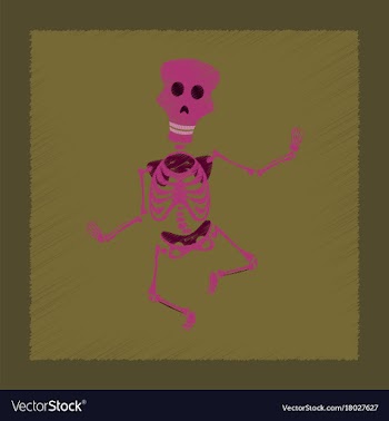 Flat shading style icon skeleton halloween monster vector image