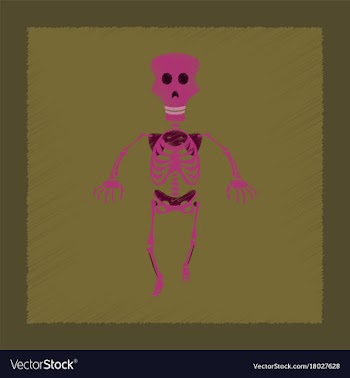 Flat shading style icon skeleton halloween monster vector image