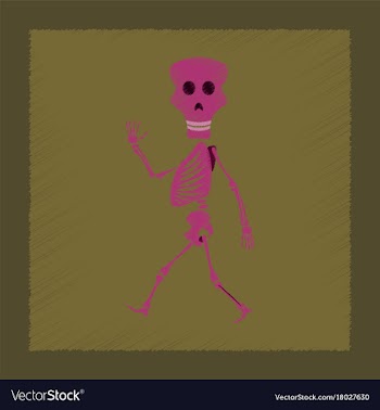 Flat shading style icon skeleton halloween monster vector image