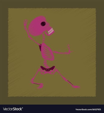 Flat shading style icon skeleton halloween monster vector image