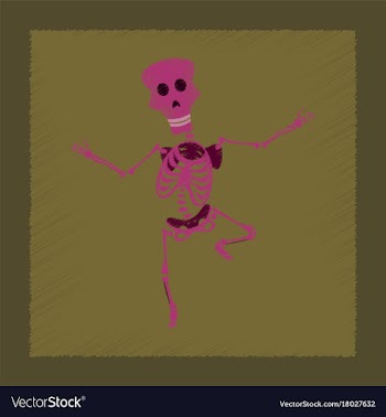 Flat shading style icon skeleton halloween monster vector image