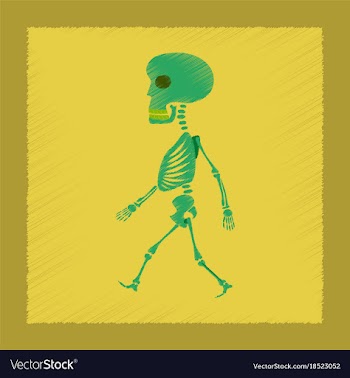 Flat shading style icon skeleton halloween monster vector image