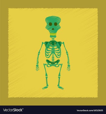 Flat shading style icon skeleton halloween monster vector image