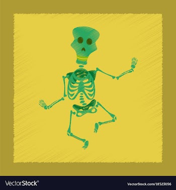 Flat shading style icon skeleton halloween monster vector image