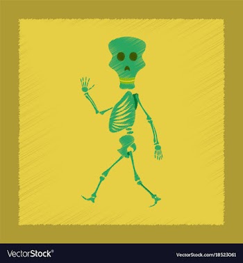 Flat shading style icon skeleton halloween monster vector image