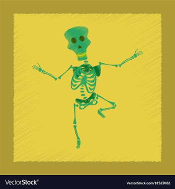 Flat shading style icon skeleton halloween monster vector image