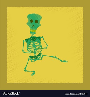Flat shading style icon skeleton halloween monster vector image