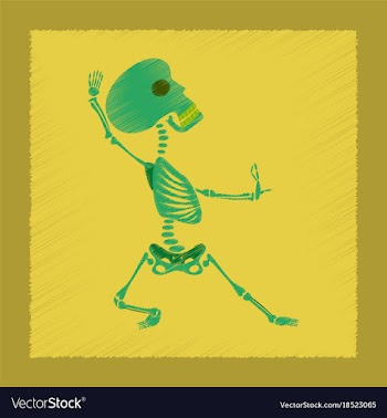 Flat shading style icon skeleton halloween monster vector image