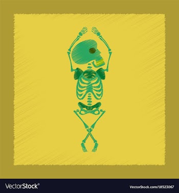Flat shading style icon skeleton halloween monster vector image