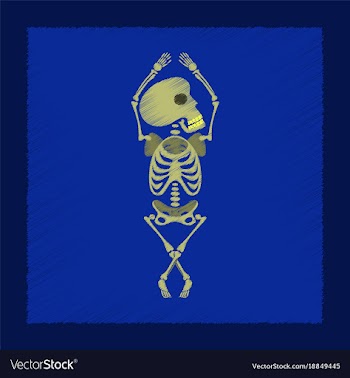 Flat shading style icon skeleton halloween monster vector image