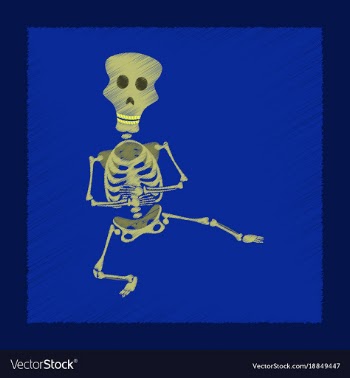 Flat shading style icon skeleton halloween monster vector image