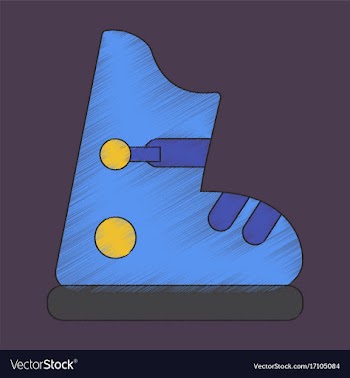 Flat shading style icon ski boots vector image