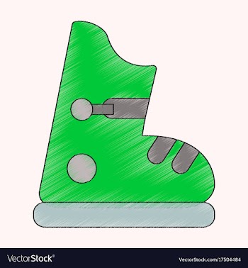 Flat shading style icon ski boots vector image
