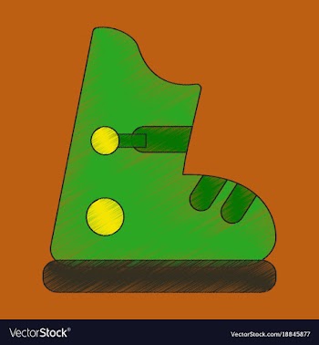 Flat shading style icon ski boots vector image