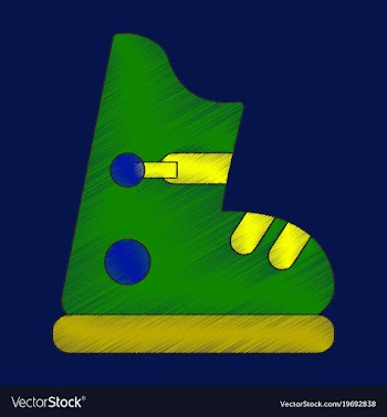 Flat shading style icon ski boots vector image