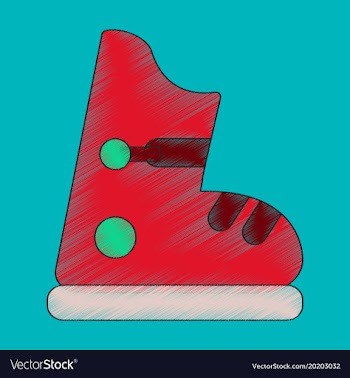 Flat shading style icon ski boots vector image