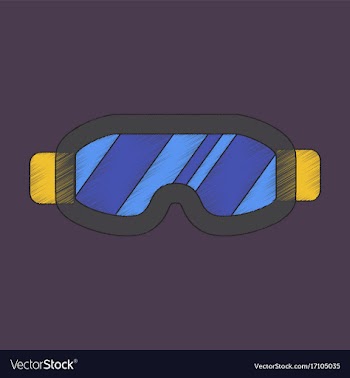Flat shading style icon ski goggles vector image