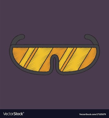 Flat shading style icon ski goggles vector image