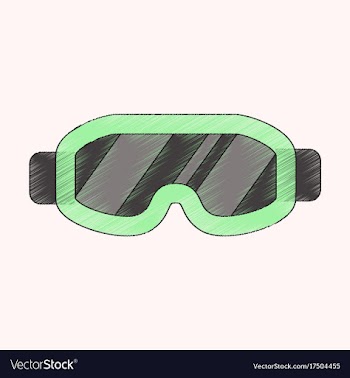 Flat shading style icon ski goggles vector image