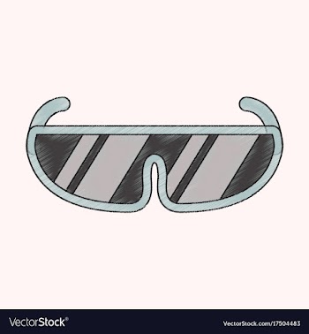 Flat shading style icon ski goggles vector image