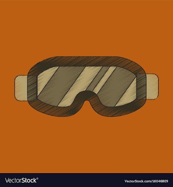 Flat shading style icon ski goggles vector image