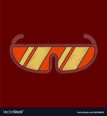 Flat shading style icon ski goggles vector image
