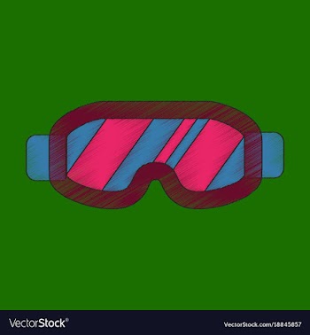 Flat shading style icon ski goggles vector image