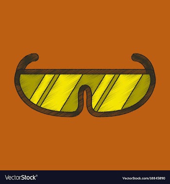 Flat shading style icon ski goggles vector image