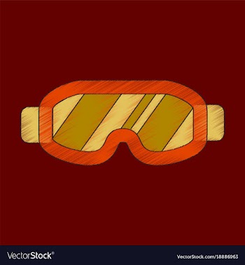 Flat shading style icon ski goggles vector image