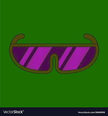 Flat shading style icon ski goggles vector image