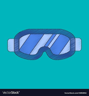 Flat shading style icon ski goggles vector image