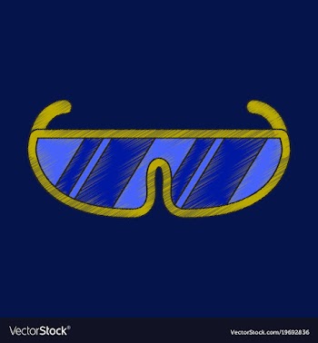 Flat shading style icon ski goggles vector image