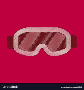 Flat shading style icon ski goggles vector image