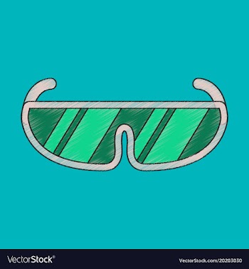 Flat shading style icon ski goggles vector image