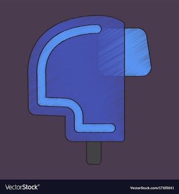 Flat shading style icon ski helmet vector image