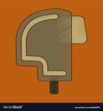 Flat shading style icon ski helmet vector image