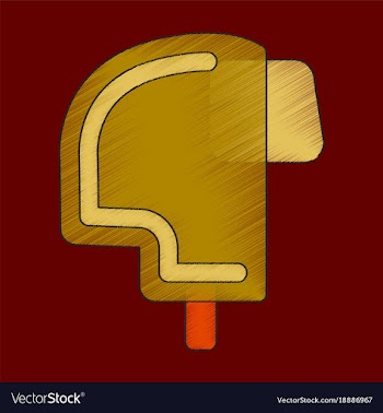 Flat shading style icon ski helmet vector image