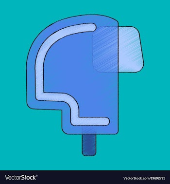 Flat shading style icon ski helmet vector image