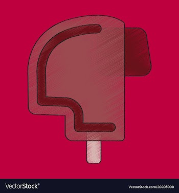 Flat shading style icon ski helmet vector image